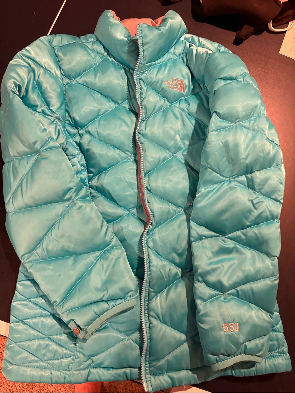 The North Face Kid’s Turquoise 550 Down Jacket size XL